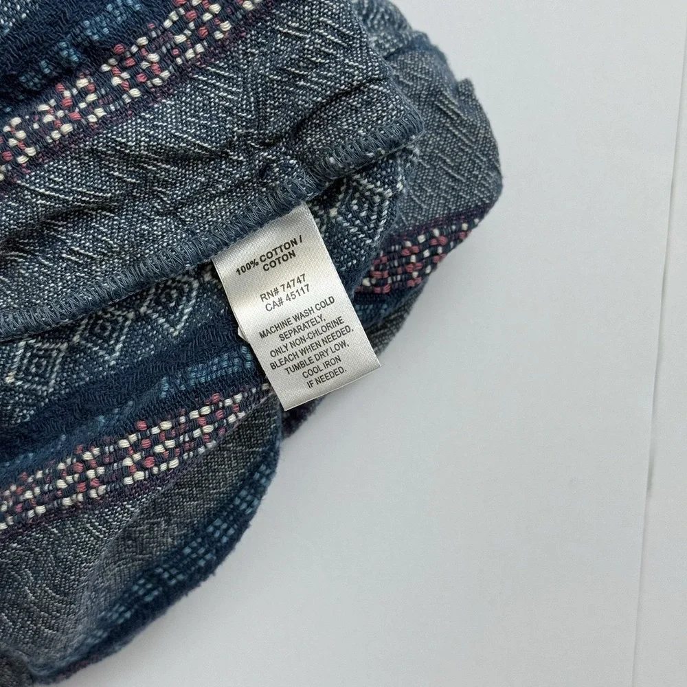 Natural Reflections Women's Boho Cotton Shorts Size Large Tribal Pattern‎